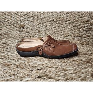 Naturalizer Fanner Slip On Leather Suede Casual Brown Flats Mules Women's 9 M